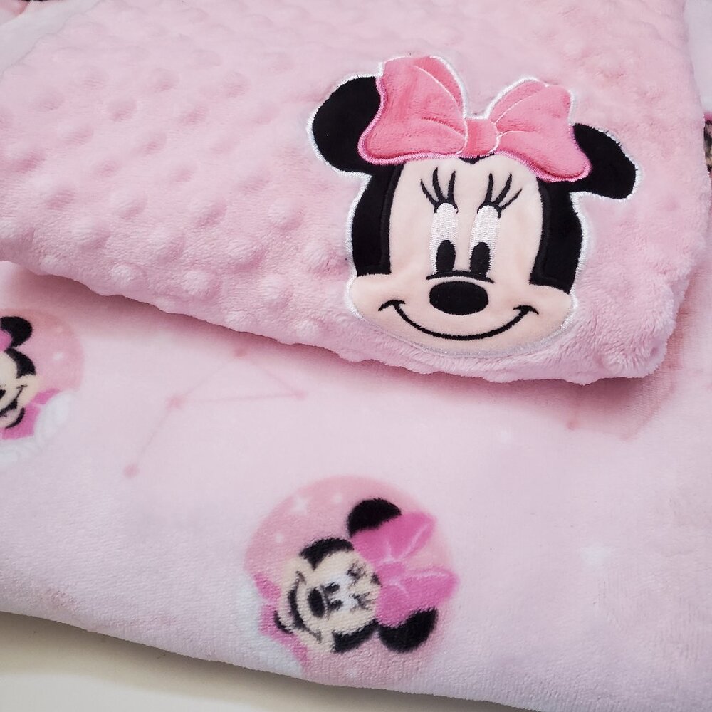 Blanket set Minnie Mouse plush pink